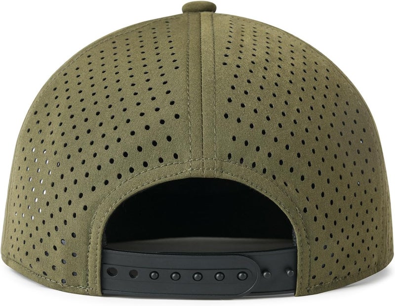 FEINION Men Flat Brim Adjustable Performance Hat Snapback Laser Perforated Baseball Cap - Image 5